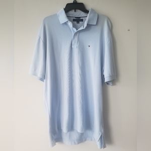 Tommy Hilfiger Mens Blue Short Sleeve Button Up Polo Shirt size XL
